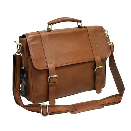 Preferred Nation Preferred Nation P6120.COG Marshall Leather Briefcase; Cognac P6120.COG